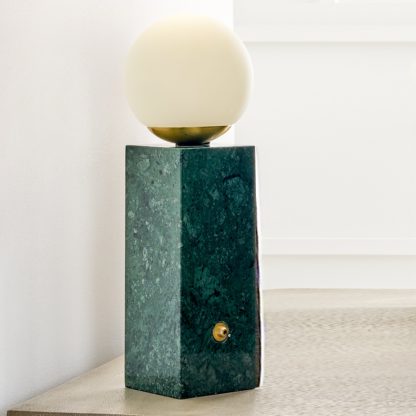 An Image of Emile Marble Table Lamp White