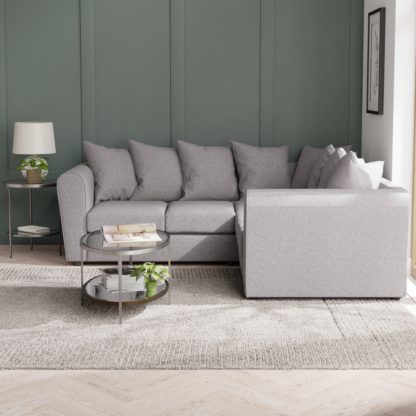 An Image of Blake Curved Arm Soft Texture Large Corner Sofa Soft Texture Grey