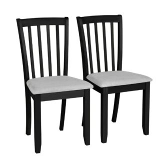 An Image of Argos Home Banbury Pair of Solid Wood Dining Chairs - Black