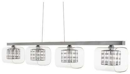 An Image of Impex Avignon Metal 4 Light Pendant Light - Chrome