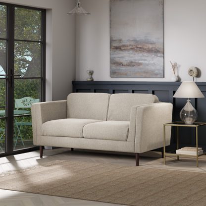 An Image of Anton Tonal Weave 2 Seater Sofa Tonal Weave Grey