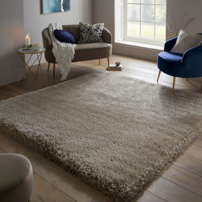 An Image of Jewel Shaggy Square Rug Jewel Silver