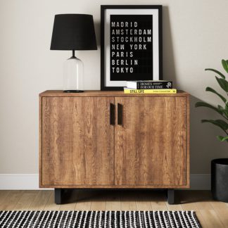 An Image of Freddie Small Sideboard Oak Effect Dark Wood (Brown)