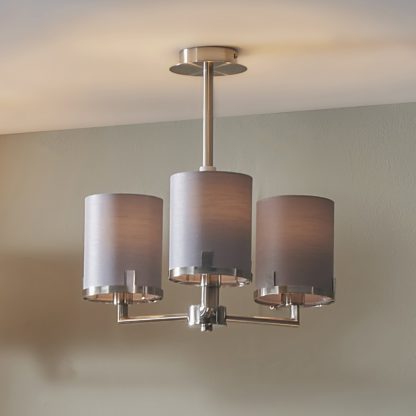 An Image of Midland Effect 3 Arm Pendant, Brushed Nickel Nickel