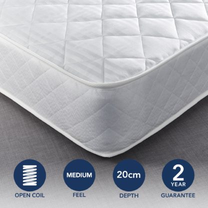 An Image of Dunelm Everyday Open Coil Mattress White