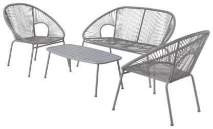 An Image of Habitat Nordic Spring 4 Seater Patio Set - Grey