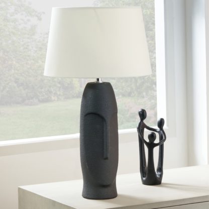 An Image of Rushmore Textured Ceramic Table Lamp Black