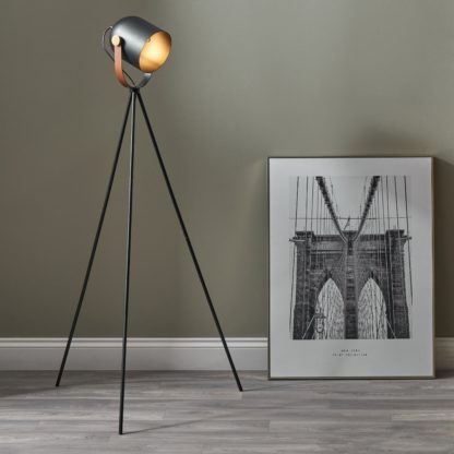 An Image of Auden Metal Tripod Floor Lamp Black