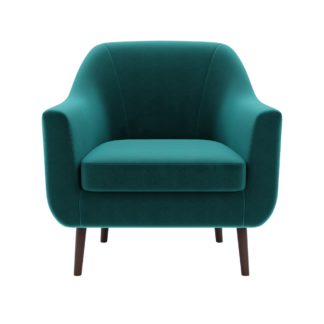 An Image of Eddie Velvet Tub Armchair Green