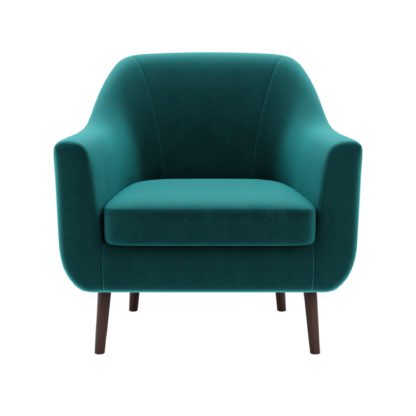 An Image of Eddie Velvet Tub Armchair Green