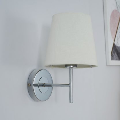 An Image of BHS Louisa Metal Wall Light - Chrome & Natural