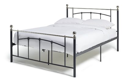 An Image of Habitat Yani Kingsize Metal Bed Frame - Black