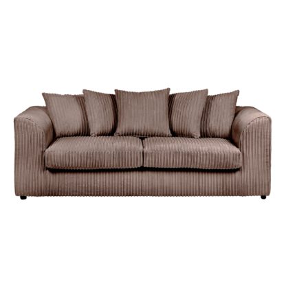 An Image of Blake Jumbo Cord 3 Seater Sofa Chocolate Brown