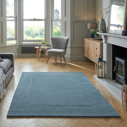 An Image of Boston Wool Border Rug Green