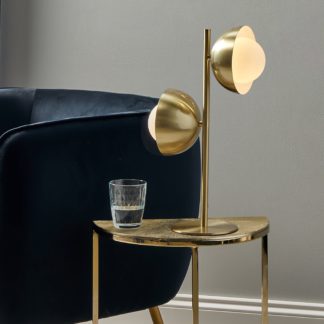 An Image of Estelle Brushed Brass Table Lamp Gold