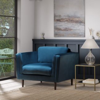 An Image of Anton Opulent Velvet Snuggle Chair Opulent Velvet Navy