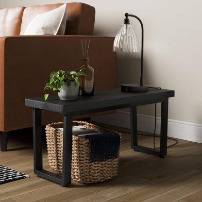 An Image of Freddie Long Side Table Black Black