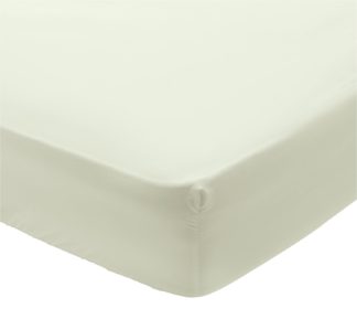 An Image of Habitat Egyptian Cotton 400TC Cream Fitted Sheet - Kingsize