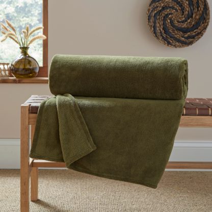 An Image of Soft Fleece Recycled Throw, 130x170cm Teal (Green)