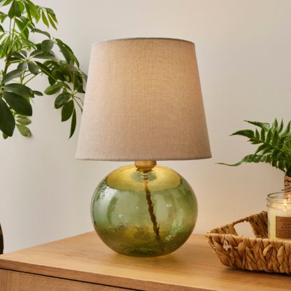 An Image of Fentress Recycled Glass Table Lamp, Medium Clear