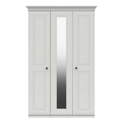 An Image of Portia Triple Wardrobe, Mirrored White