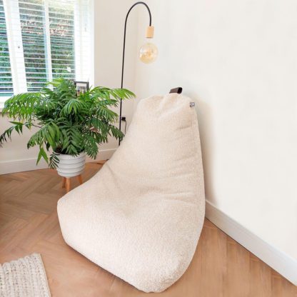 An Image of Rucomfy Fabric Snug Bean Bag Chair - Light Grey