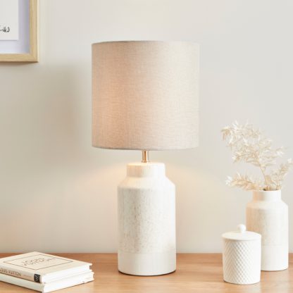 An Image of Dorma Purity Ceramic Table Lamp White