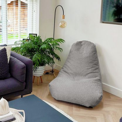 An Image of Rucomfy Fabric Snug Bean Bag Chair - Light Grey