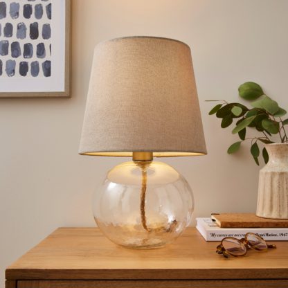 An Image of Fentress Recycled Glass Table Lamp, Medium Clear