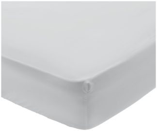 An Image of Habitat Egyptian Cotton 400TC Grey Fitted Sheet - Kingsize