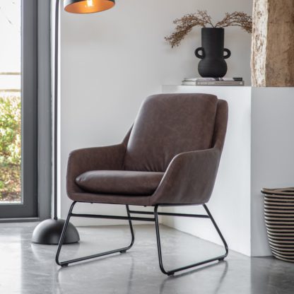 An Image of Floris Faux Leather Chair Charcoal