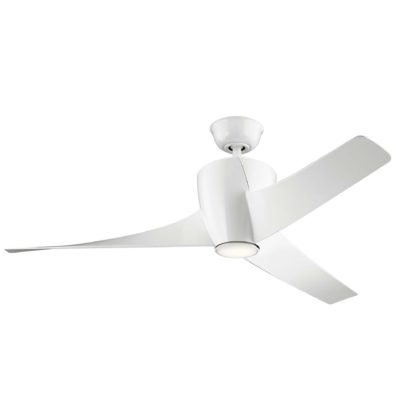 An Image of Kichler Phree Ceiling Fan with Light & Remote, 142cm Silver