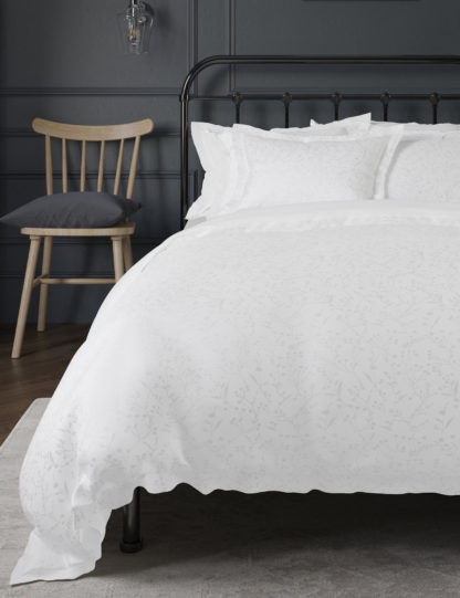 An Image of M&S Pure Cotton Floral Jacquard Bedding Set