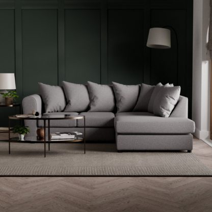 An Image of Blake Soft Texture Fabric Corner Sofa Soft Texture Grey