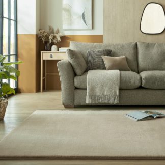An Image of Faux Fur Supersoft Lush Rug Natural