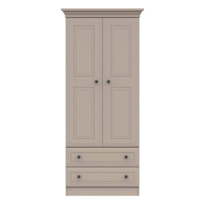 An Image of Portia Double 2 Drawer Wardrobe White