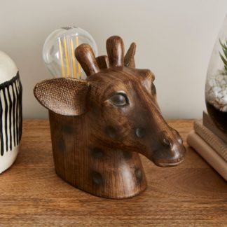 An Image of Giraffe Head Table Lamp Brown