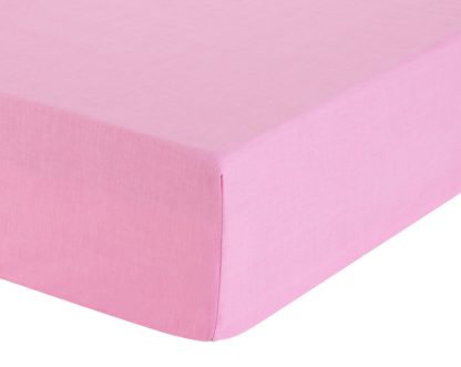 An Image of Habitat Easycare Plain Red Fitted Sheet - Double