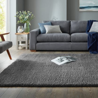 An Image of Cosy Teddy Rug Grey