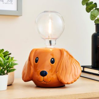 An Image of Dog Animal Head Bulb Holder Brown