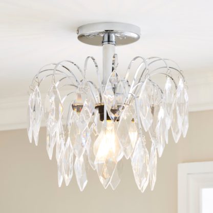 An Image of Parla Semi Flush Ceiling Fitting 30cm Silver