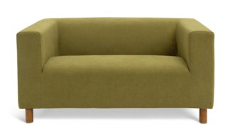 An Image of Habitat Moda Fabric 2 Seater Sofa - Olive Green