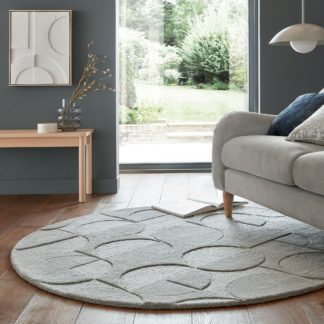 An Image of Gigi Geometric Wool Rug Grey