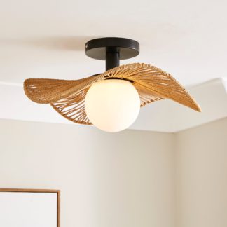An Image of Dhana String Semi Flush Ceiling Fitting Brown