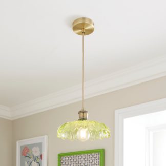 An Image of Posie Vintage Glass Ceiling Fitting Green
