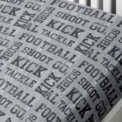 An Image of Football Grey Single Fitted Sheet Grey