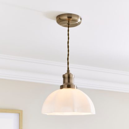 An Image of Hartfield 1 Light Pendant Ceiling Fitting, 20cm White