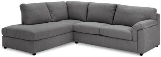 An Image of Habitat Florence Fabric Left Hand Corner Chaise Sofa - Grey