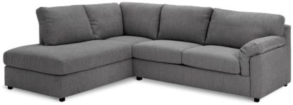 An Image of Habitat Florence Fabric Left Hand Corner Chaise Sofa - Grey