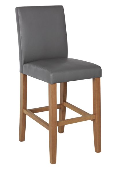 An Image of Argos Home Winslow Faux Leather Bar Stool - Grey